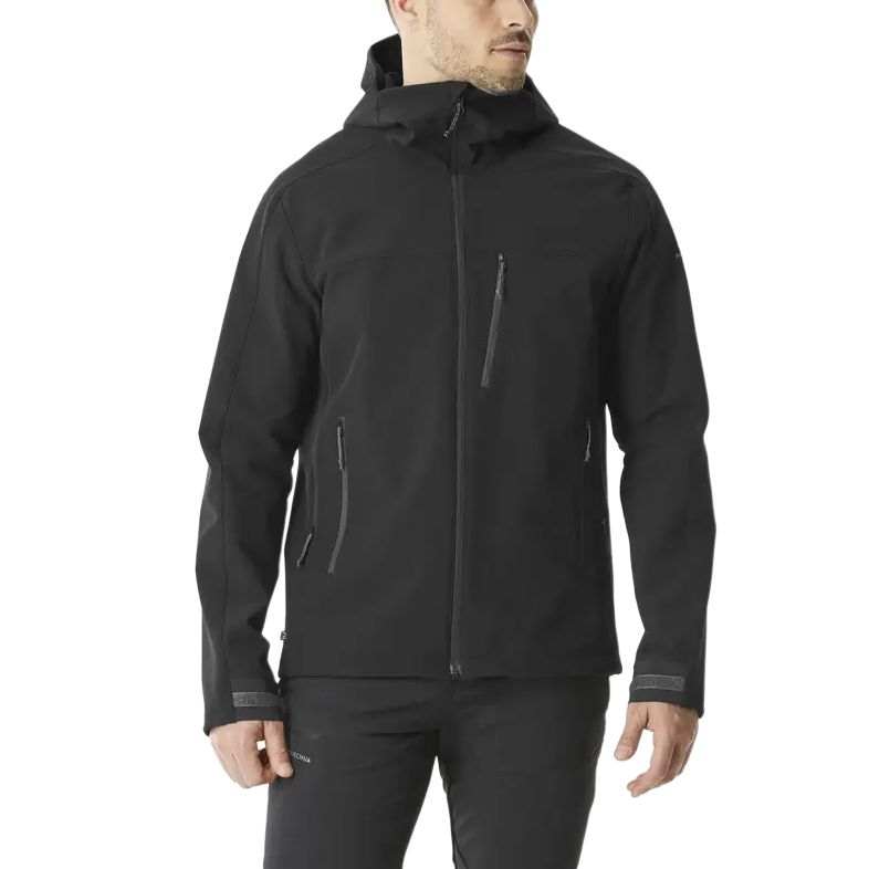 DECATHLON MT500 Mountaineering Softshell Fleece Lined Windbreaker Jacket Men's Smoky Black