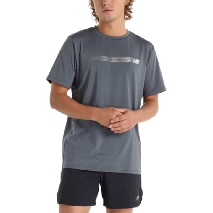 New Balance New Balance Linear SS25 T Shirt Men's Gray