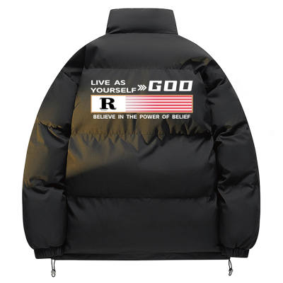 DJ.SPIRIT Puffer Jackets Unisex Stand Collar Thickened Padded Puffer Jacket