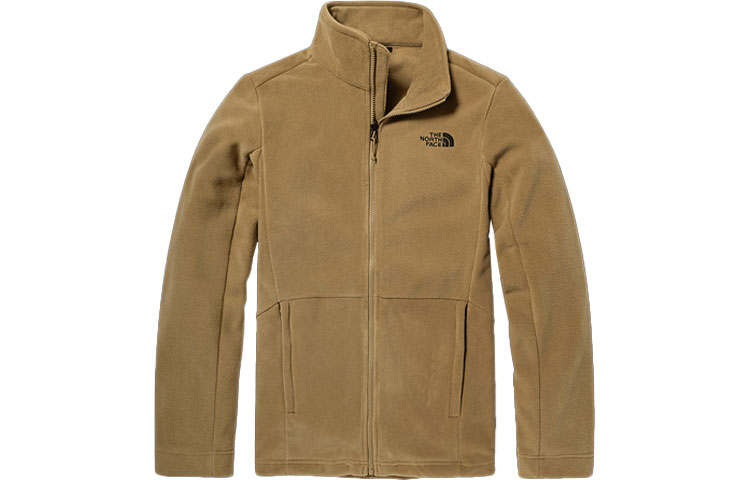 THE NORTH FACE Velvet Jackets Men's Khaki Stand Collar Thickened