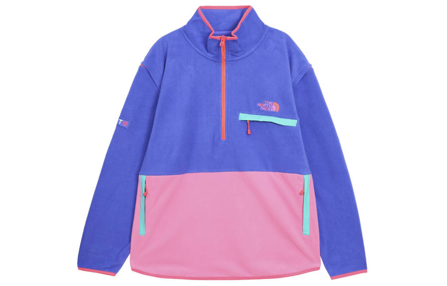 THE NORTH FACE X CLOT X CLOT Velvet Jackets Unisex Blue Pink Asymmetrical Collar Moderate