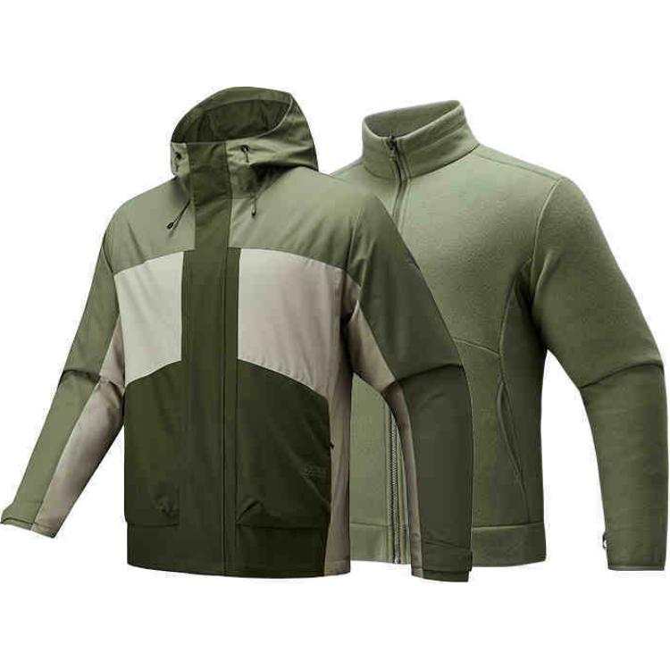 Anta Outdoor Collection Men's Outdoor Collection, Comfortable Woven Water Repellent Sports Fleece Lined Two Piece Set