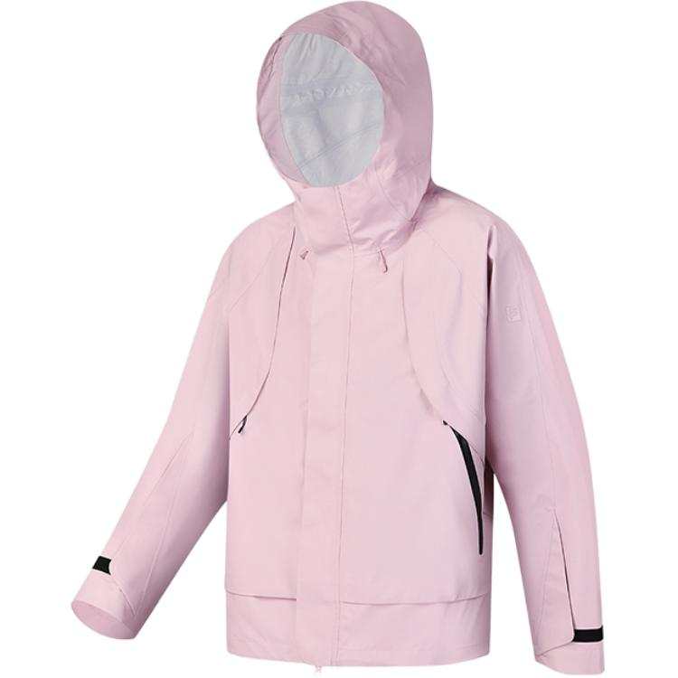 FILA Hiking Waterproof, Windproof, And Breathable Windbreaker Jacket Unisex Dark Cherry Blossom Pink