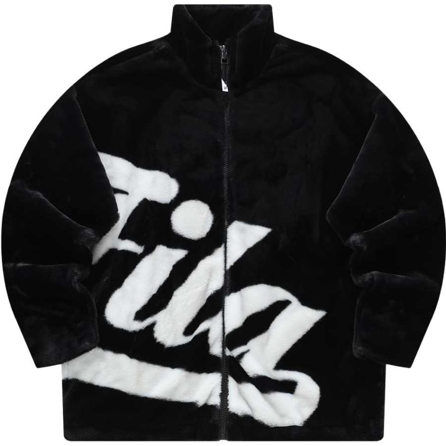 FILA FUSION Jackets Unisex Jet Black Stand Collar Thickened Other