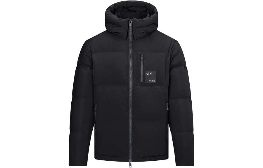 ARMANI EXCHANGE Armani Exchange concealed-hood padded jacket