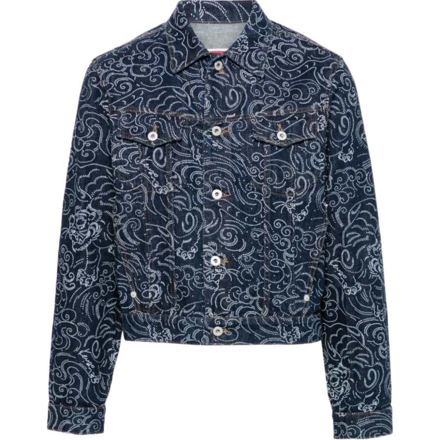 KENZO KENZO Star Tiger Buttoned Denim Jacket