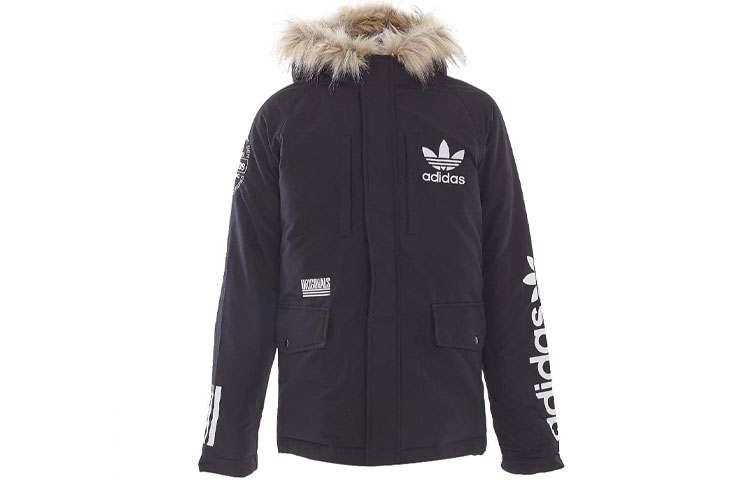 Adidas Originals Down Jackets Men's Black Hooded Moderate Other