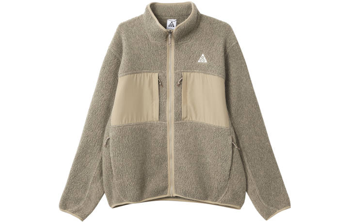 Nike Nike ACG Fleece Tops Men's Khaki Stand Collar Moderate