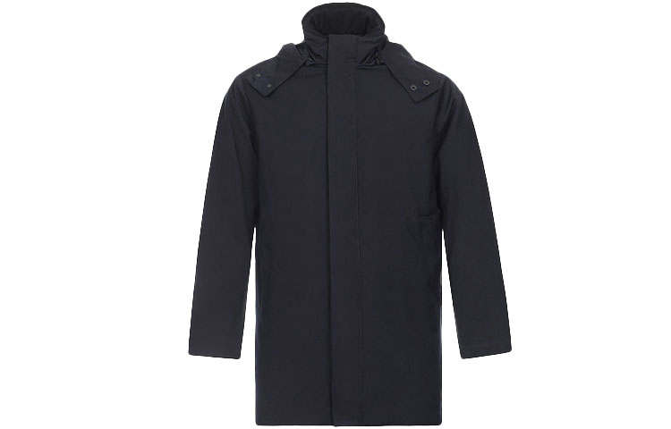 EMPORIO ARMANI Coats Men's Blue Hooded Moderate Straight Fit