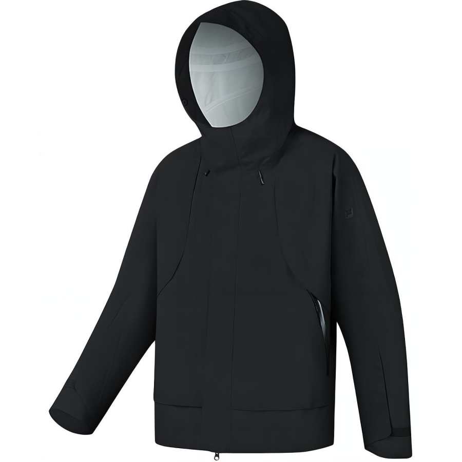FILA Fitness Hiking Breathable, Abrasion Resistant, Waterproof, And Windproof Windbreaker Jacket Unisex Jet Black
