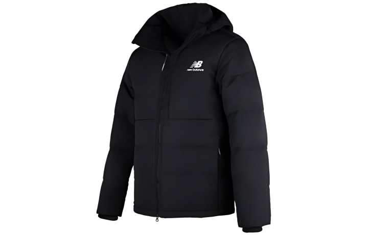 New Balance New Balance Down Jackets Men's Black Hooded Thickened Puffer Jacket