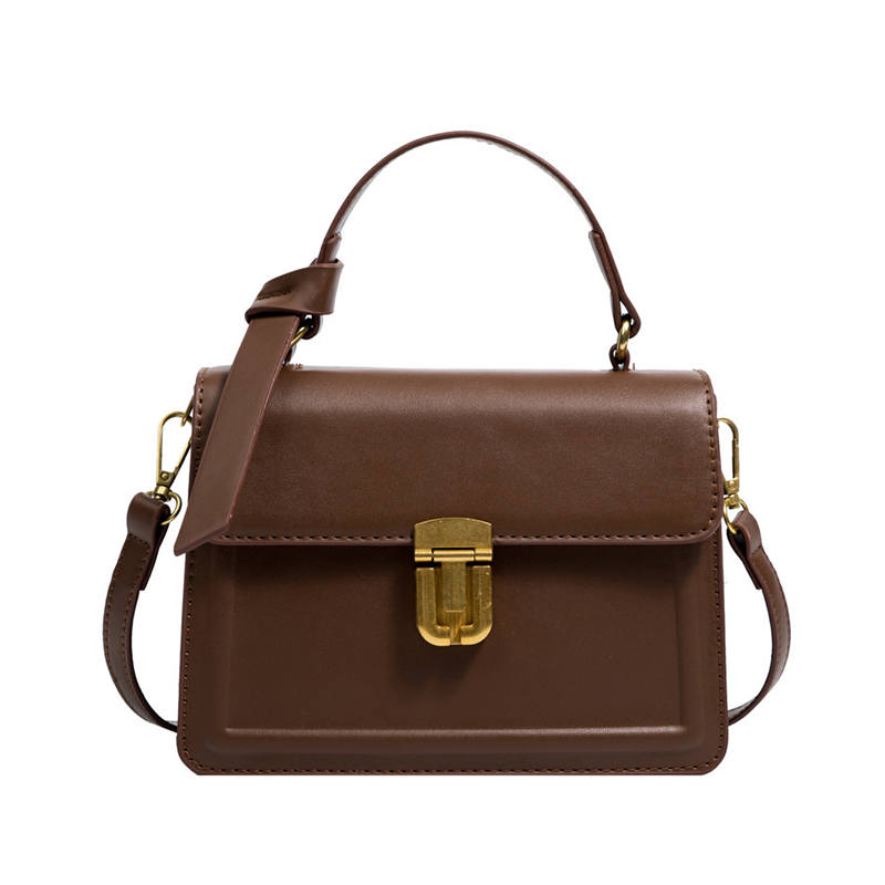 JANE KLAIN Pu Small Square Bag, Crossbody Handbag Small Women's Midnight Black/Chestnut Brown