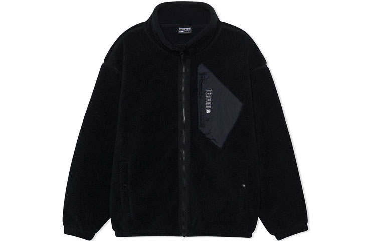 Li-Ning Li Ning Basketball Collection, BADFIVE Thermal Sherpa Loose Fit Knitted Fabric Stand Collar Fleece Lined Polar Fleece