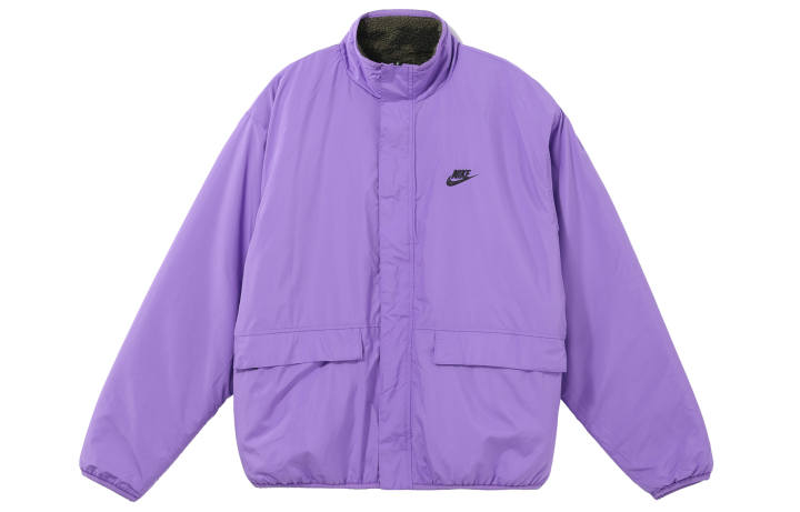 Nike Nike Velvet Jackets Men's Grape Purple/Black Stand Collar Moderate