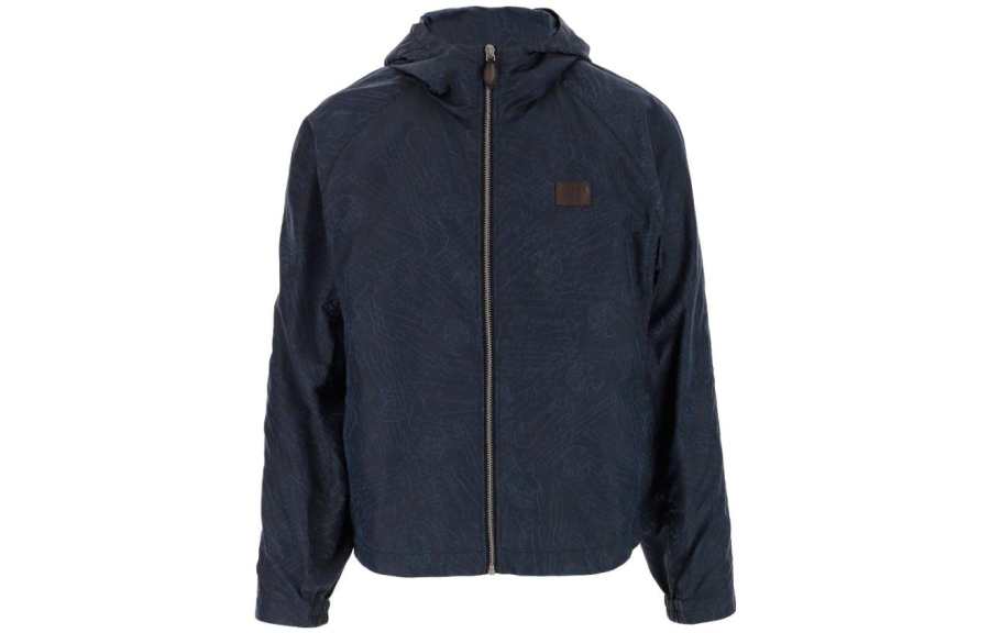 BERLUTI Jackets Men's Blue Hooded Moderate Other