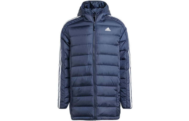 Adidas Adidas ESSENTIALS Down Jackets Men's Ink Blue Hooded Moderate Down Jacket
