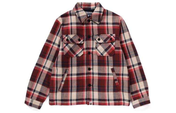 A BATHING APE Bape Check Nylon Sport Coat Blazer