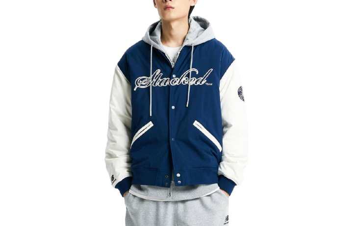 New Balance New Balance Jackets Men's Marine Blue Baseball Collar Moderate Other