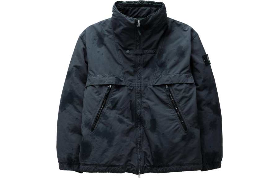 STONE ISLAND FW23 Down Jacket White Logo Rare Edition Unisex Smoke Gray