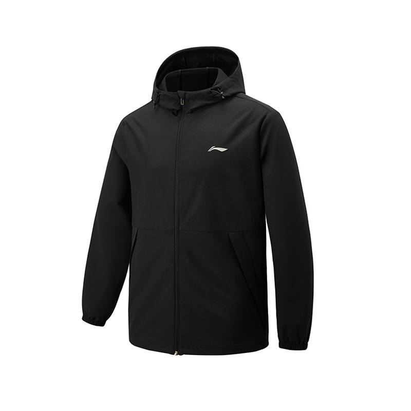 Li-Ning Li Ning Windproof Fleece Lined Cardigan Hooded Thermal Jackets & Coats Men's Black