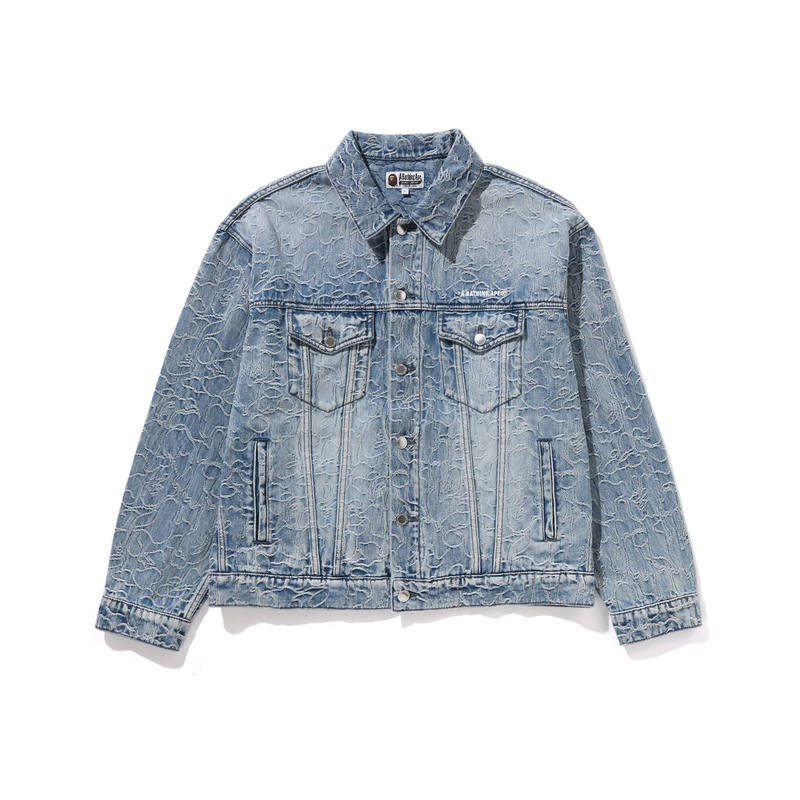 A BATHING APE A Bathing Ape logo-embroidered denim jacket