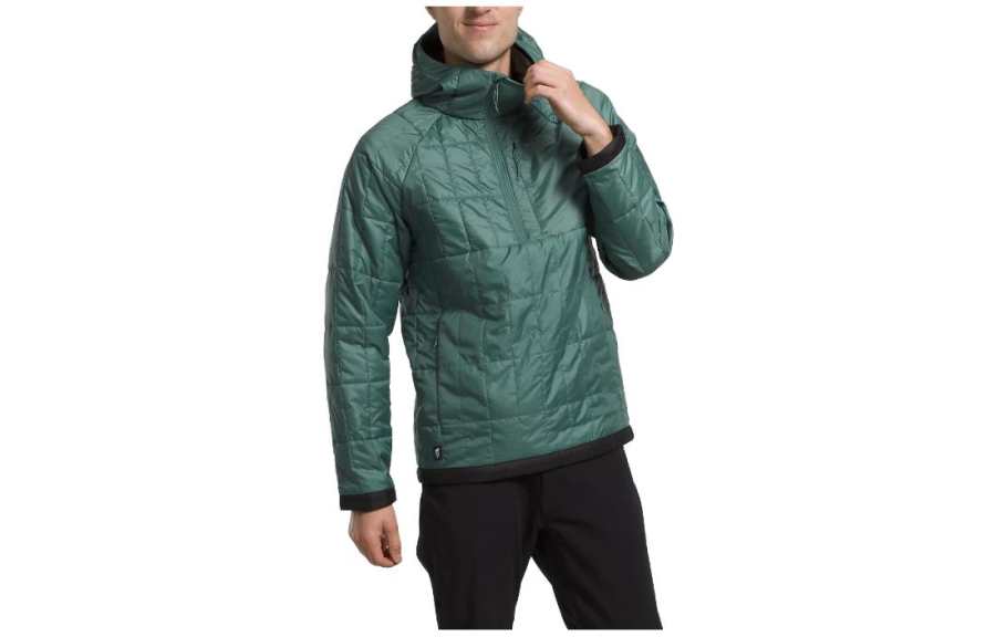 THE NORTH FACE Puffer Jackets Men's Green Hooded Moderate Puffer Jacket