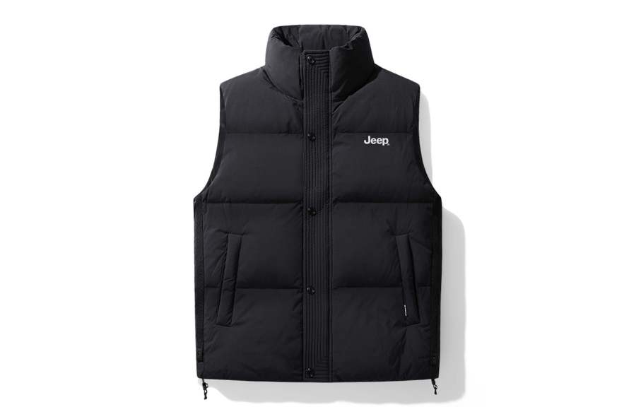 Jeep Down Vests Unisex Stand Collar Thickened And Fleece Lined Urban Techwear