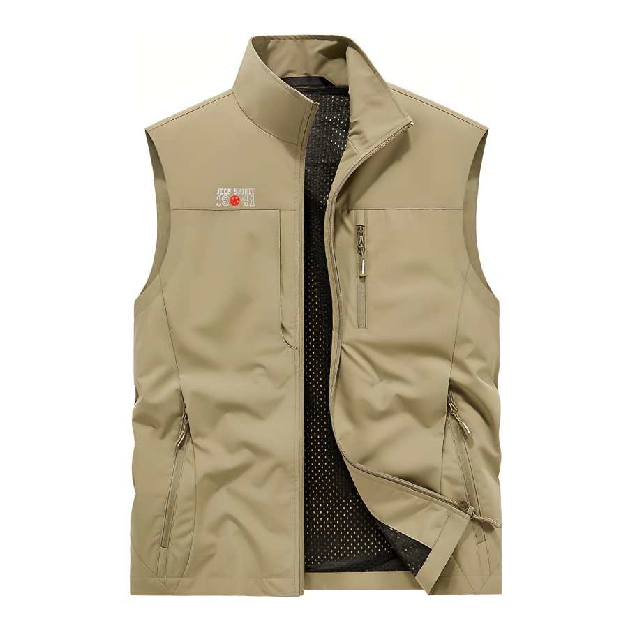 JEEP SPIRIT Vests Men's Stand Collar Moderate Straight Fit