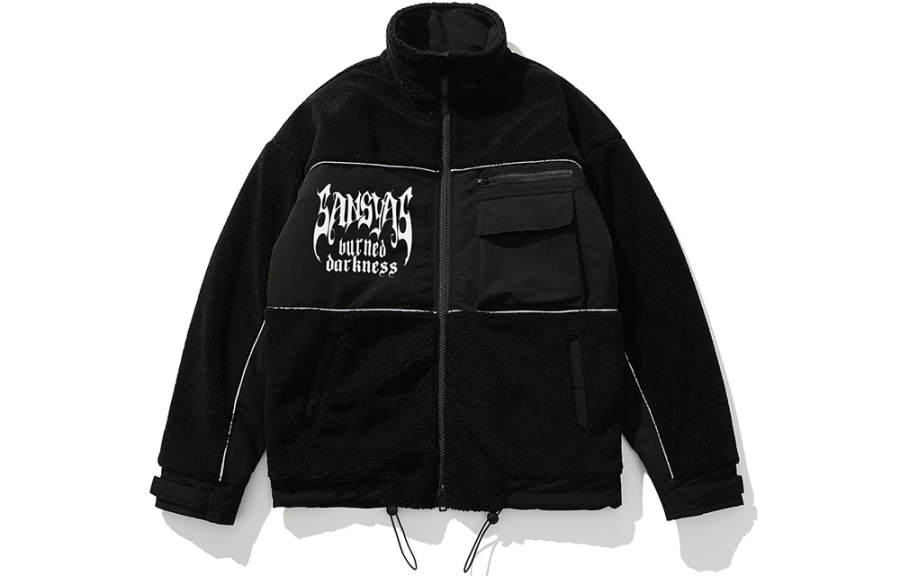 SANSYAS Velvet feel Coat Unisex Black