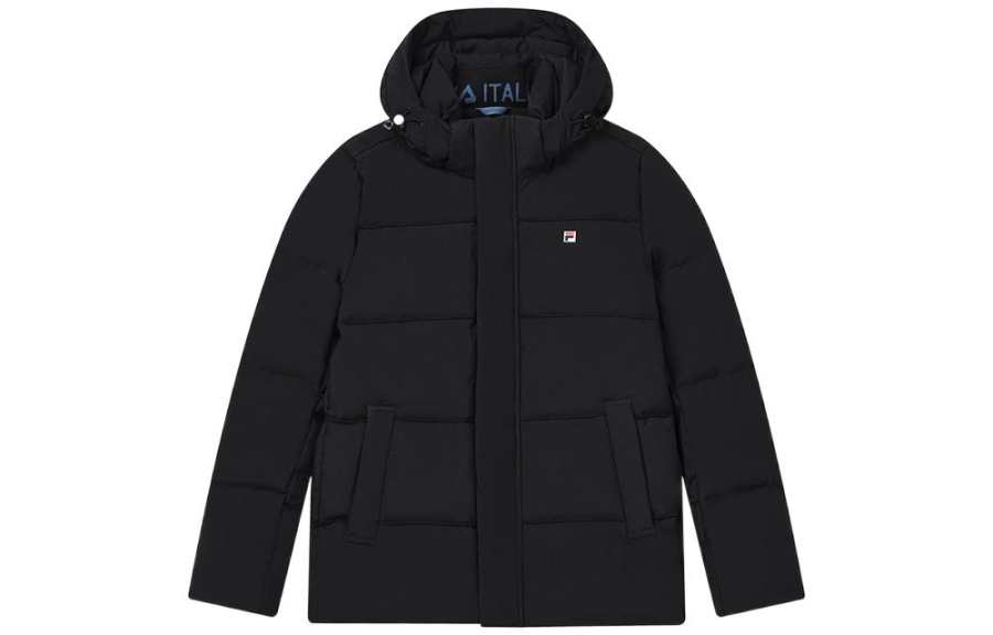 FILA Down Jackets Men's Black Hooded Moderate Other