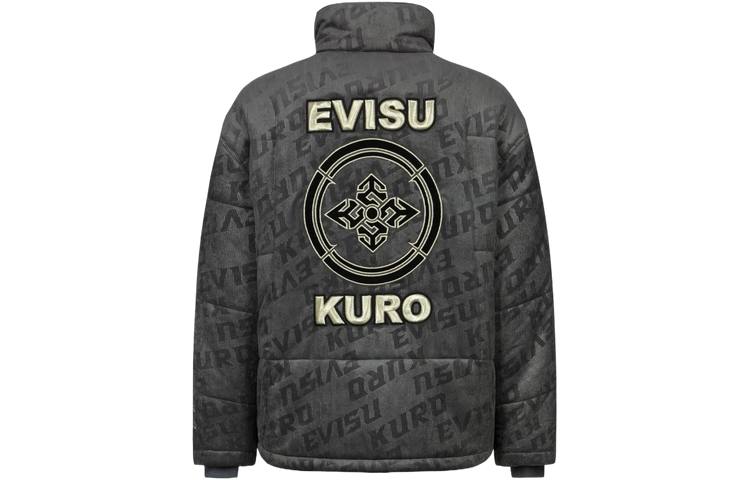 EVISU EVISU Puffer Jackets Men's Charcoal Gray Stand Collar Moderate Other