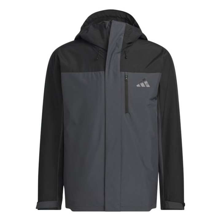 Adidas Adidas THREE in ONE FLEECE JACKET Windproof 3 in 1 Fleece Lined Casual Hooded Jackets & Coats Unisex Solid Dark Gray