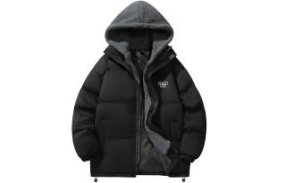 CRUSH KEY Puffer Jackets Unisex Hooded Moderate Mock Two Piece Puffer Jacket