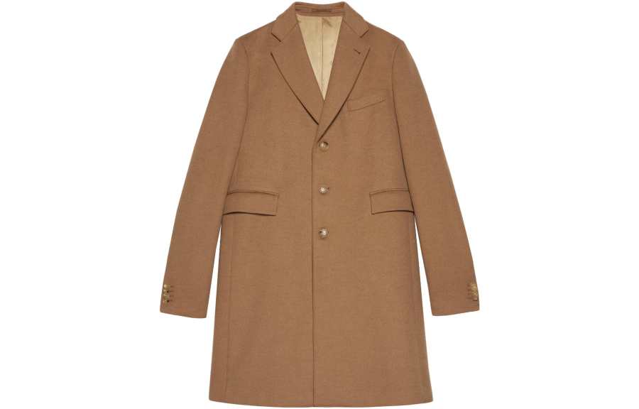 GUCCI GUCCI Cities Label Single Breasted Coat