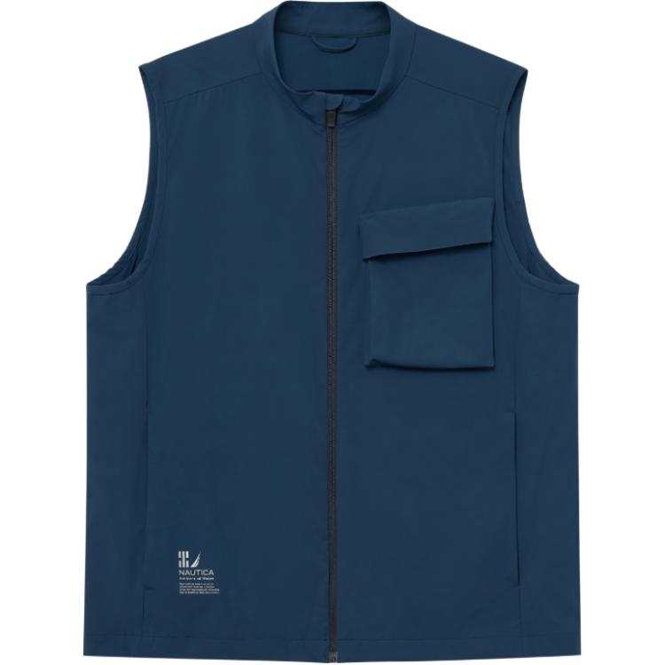 NAUTICA Vests Men's 4JN Azure Blue 233 Stand Collar Moderate Other