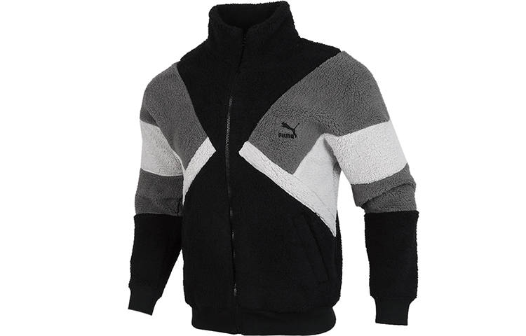 PUMA Velvet Jackets Men's Black Stand Collar Moderate