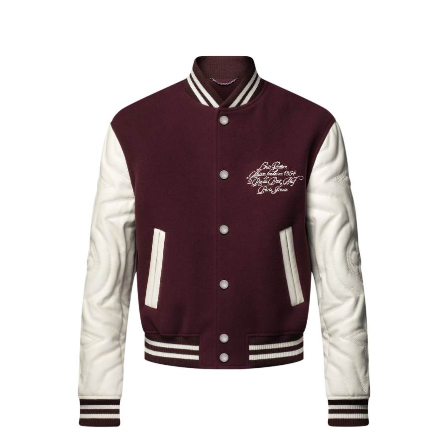 LOUIS VUITTON Embroidered Calfskin Varsity Jacket