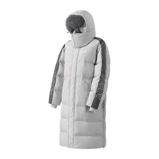 Nerdy Down Jackets Unisex Light Gray Hooded Thickened Down Coat