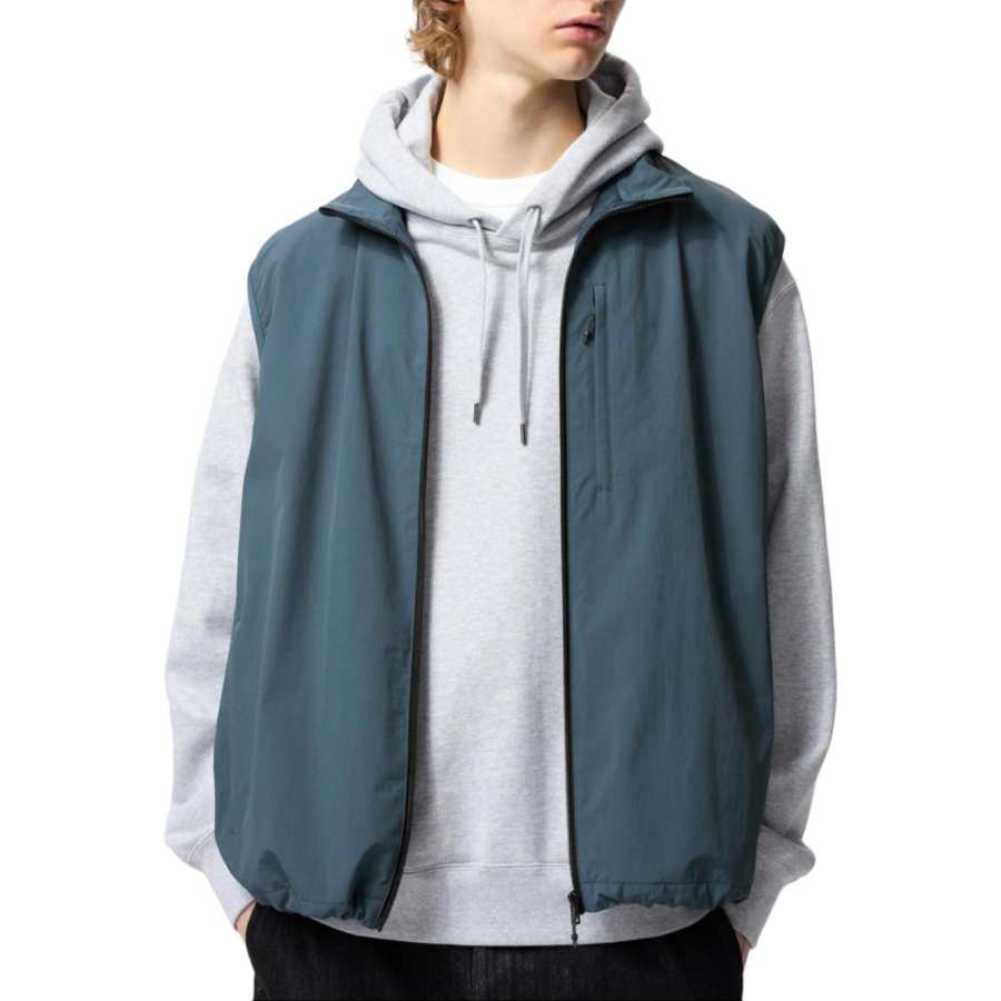 UNIQLO Vests Unisex Sea Blue Stand Collar Other