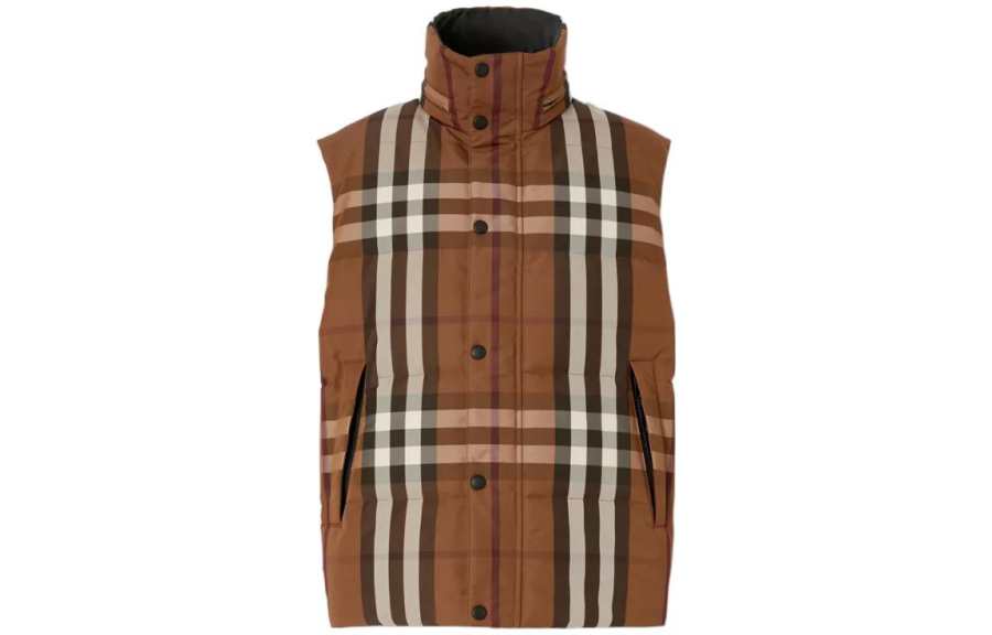 Burberry Packaway Hood Reversible Check Puffer Gilet