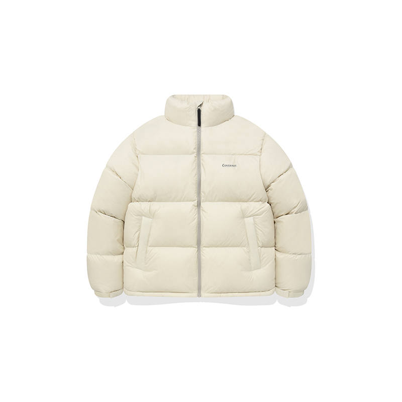 COVERNAT Down Jackets Unisex Ivory White Stand Collar Thickened Puffer Jacket