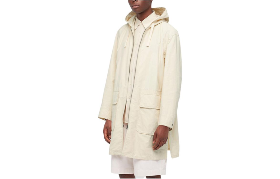UNIQLO Trench Coats Unisex Light Beige Moderate