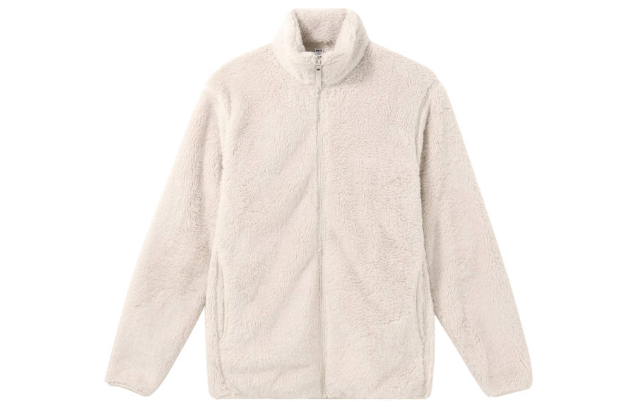 UNIQLO Velvet Jackets Unisex Ivory Stand Collar Moderate