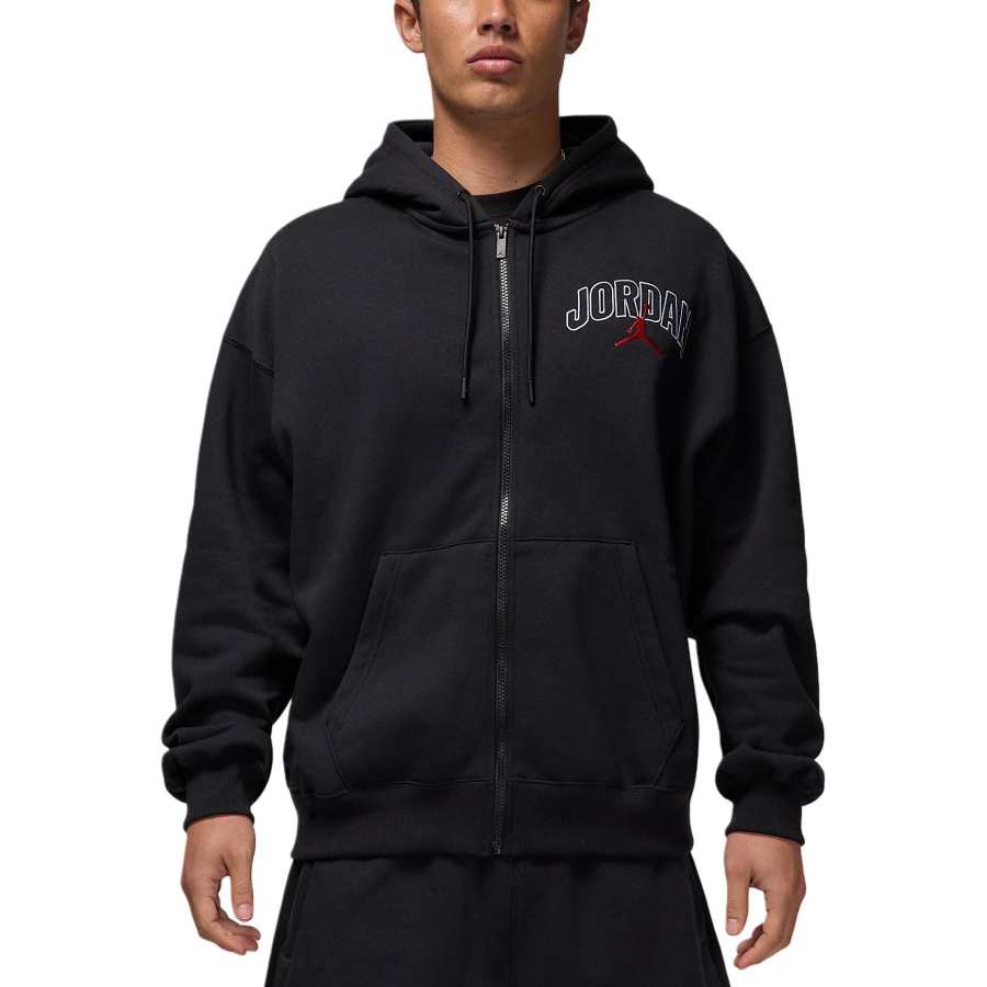 Jordan Jordan Brooklyn FleeceSweats Capuche Et Zip Oversize Pour Homme Sweatshirt Men's Black/Sailboat/Gym Red