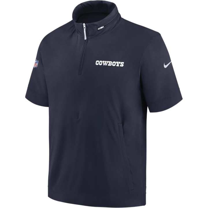 Nike Nike Dallas Cowboys Sideline Coach Men's Nike Nfl 1/2 Zip Short Sleeve Hooded Jacket
