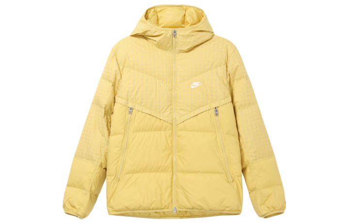 Nike Nike Down Jackets Men's Yellow Hooded Moderate Down Jacket