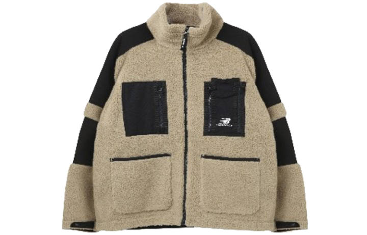 New Balance New Balance Velvet Jackets Men's Khaki Stand Collar Moderate