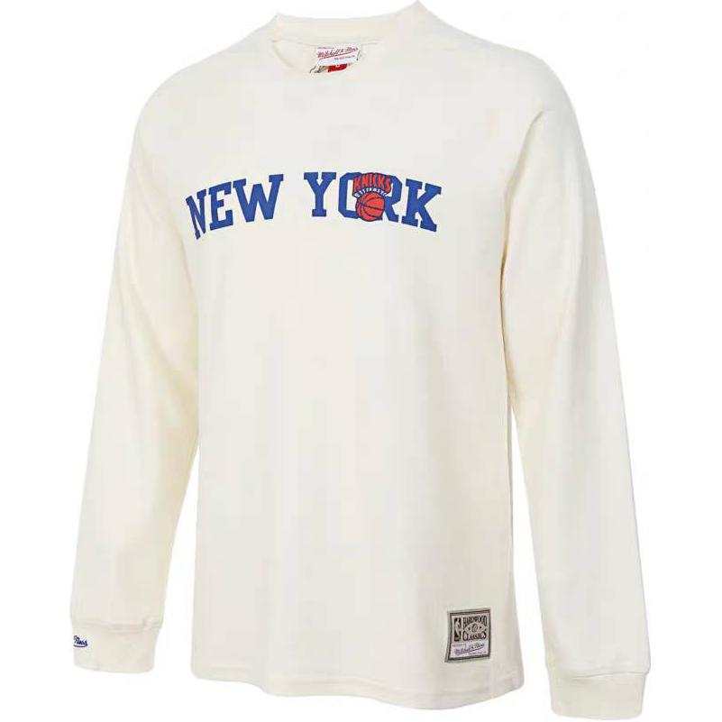 Mitchell Ness x NBA New York Knicks Sweatshirt Unisex Beige Yellow