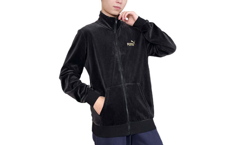PUMA Velvet Jackets Men's Black Hooded Moderate