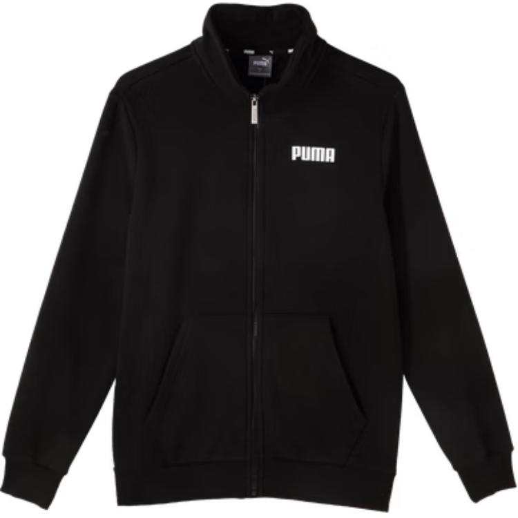 PUMA TEAMFINAL Letter Fashion Comfortable Warm Fleece Lined Zippers Jackets & Coats Men's Black